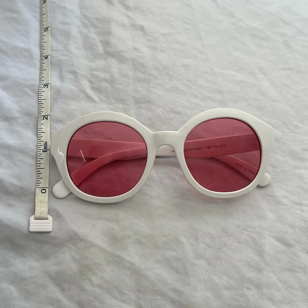 Cat & Jack Kids White Sunglasses with Pink Lenses